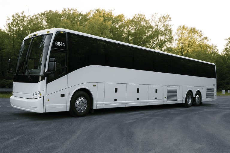 exterior of Charter Bus Rental Springdale coach bus