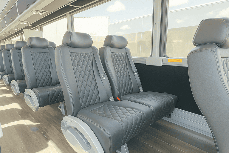 interior of Charter Bus Rental Springdale charter bus